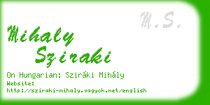 mihaly sziraki business card